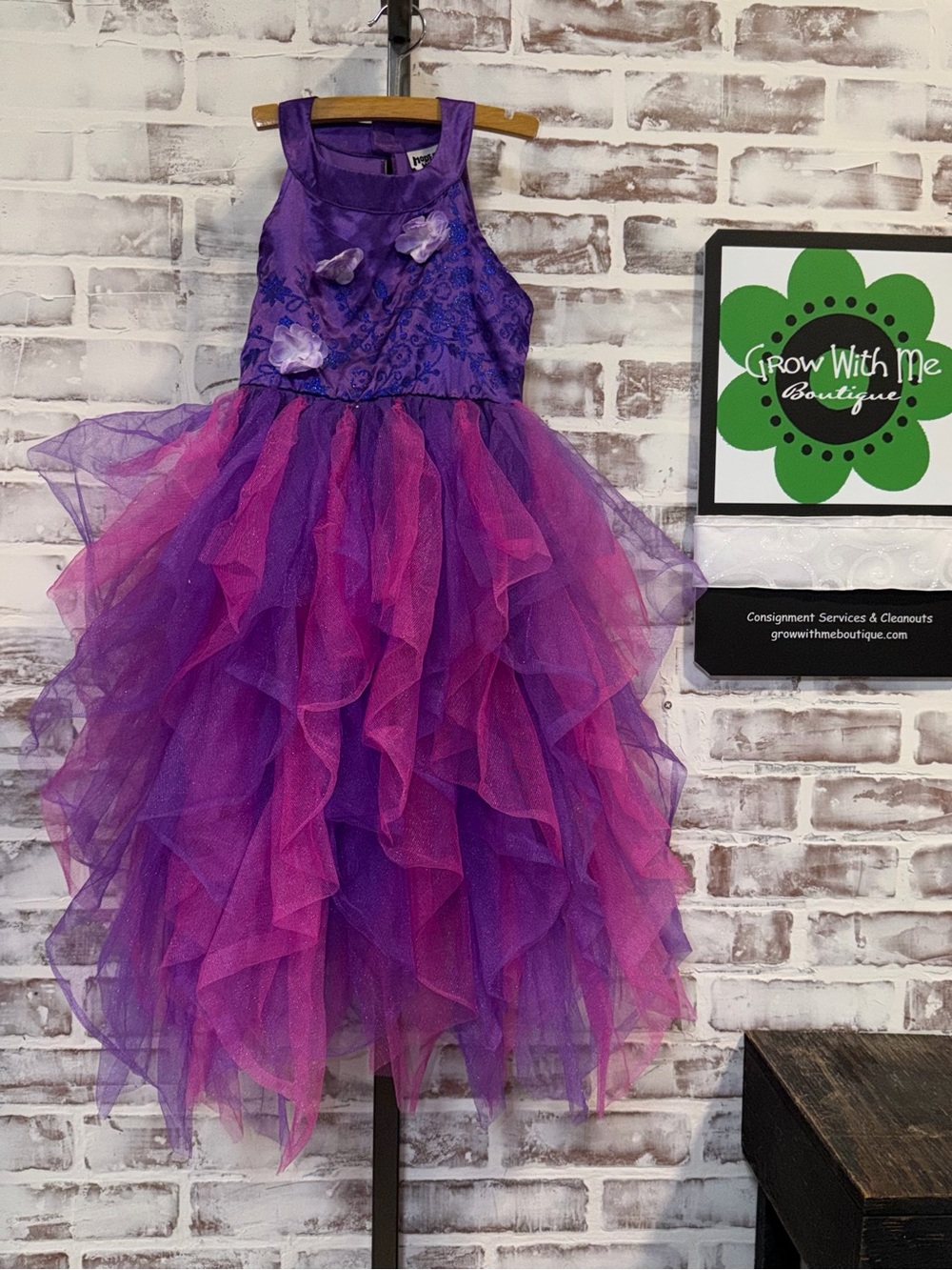 Modern hero Purple and Pink Layered Tulle Girls' Costume Dress